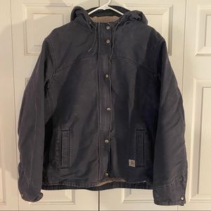 Carhartt womens sherpa lined hooded duck jacket size XL